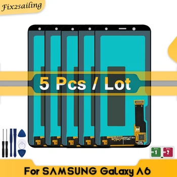 10 шт./AMOLED Для Samsung Galaxy A6 2018 A600 ЖК-дисплей С Сенсорным Экраном Дигитайзер В Сборе Запасная Часть Для A6 A600F A600FN