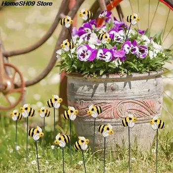10 шт. Связка многокамерных кольев для медоносных пчел, Красочные цветочные горшки, украшения для растений во дворе сада