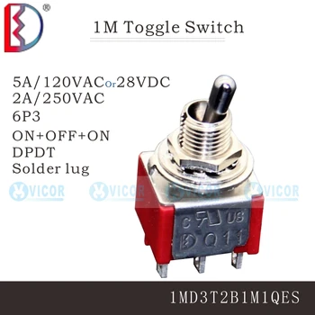 1MD3T2B1M1QES среди шестифутовых трехблочных выключателей 2 no1nc с коротким хвостовиком Кнопка Q11 Hadley wei DPDT switch