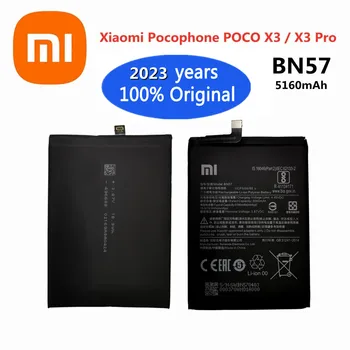 2023 Года 5160 мАч 100% Оригинальный Аккумулятор Для Xiaomi Pocophone Poco X3/ X3 Pro BN57 Высококачественный Аккумулятор Мобильного Телефона В наличии