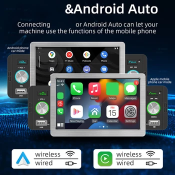 5-дюймовое беспроводное автомобильное радио Carplay 1 Din USB Центральный мультимедийный MP5-плеер Android Auto MirrorLink FM Универсальное автомобильное Автостерео