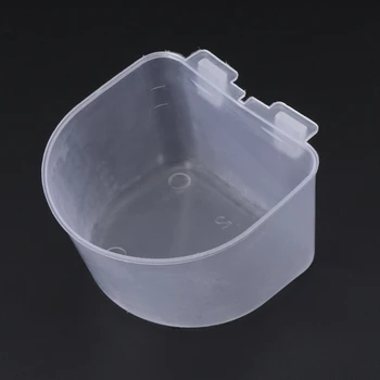 5 штук чашек для кормления птиц с крючками Полупрозрачные пластиковые миски для еды и воды Подвесное блюдо для клетки для попугая зяблика канарейки