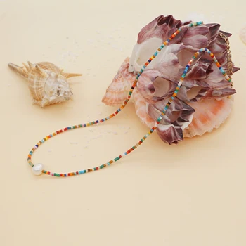 Go2boho Красочные бусины, ювелирные изделия, мода 2023 года, ожерелье из пресноводного жемчуга Для женщин, ювелирные изделия, Богемные ожерелья из радужных бусин Miyuki