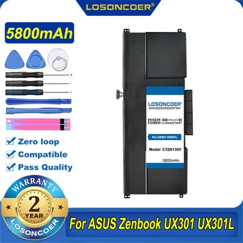 LOSONCOER C32N1305 Аккумулятор 5800 мАч для ASUS Zenbook UX301 UX301L UX301LA C4003HUX301LA4500 UX301LA-1A UX301LA-1B UX301LA-C4006H