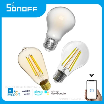 SONOFF B02-F Smart WiFi Светодиодная Лампа накаливания E27/E26 С Регулируемой Яркостью, Двухцветный Светильник мощностью 7/7,5 Вт, Приложение для Голосового Управления Google Home Alexa