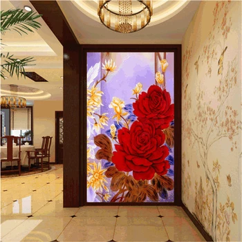 beibehang Большие обои на заказ новая цветная резьба в формате HD с изображением входа в гостиную, спальню, фон для украшения дома