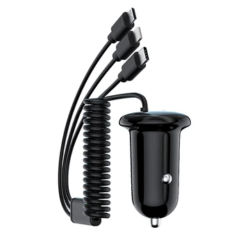Автомобильное Зарядное Устройство Car USB Quick Charger 3.0 Для Автомобильного Зарядного Устройства Для Мобильного Телефона Micro Type C Fast Cable Для Зарядных Устройств iPhone