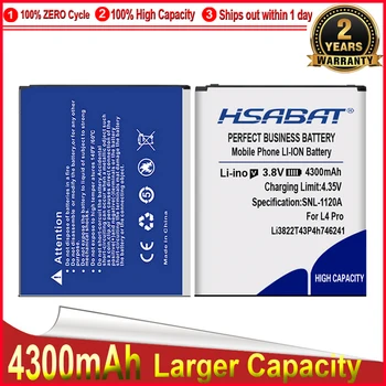 Аккумулятор HSABAT 4300mAh Li3822T43P4h746241 Для ZTE Blade L4 Pro/TWM Amazing X3s Battery