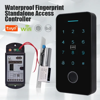 Биометрический контроль доступа по отпечаткам пальцев Блок питания Клавиатура ввода 13,56 МГц Кард-ридер Бесключевой замок Блок питания Комплект
