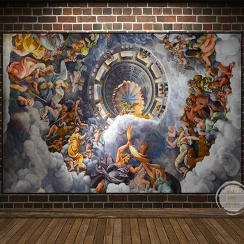 Боги греческой мифологии Зевс и Гера, Боги Олимпа, Печать на холсте, Настенное искусство для домашнего декора, художественный плакат