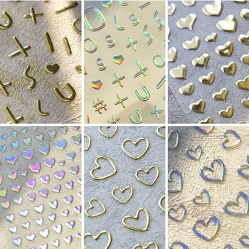 Бронзирующие лазерные серебряные наклейки для дизайна ногтей New Craft Самоклеящиеся наклейки для ногтей с золотым тиснением и серебряным тиснением для маникюра