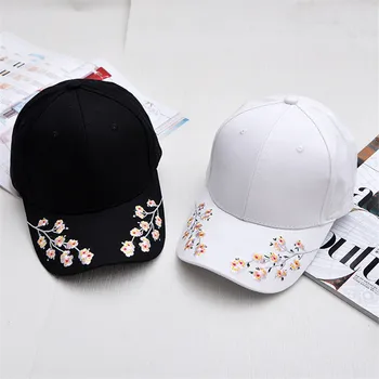 Весенне-летняя шляпа с цветами, женская ретро изысканная вышивка, кепка с изогнутыми полями сливы, мужская и женская бейсболка QY705B