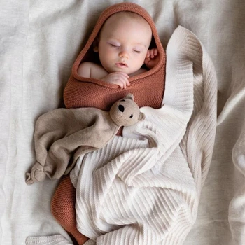 Вязаное детское одеяло, хлопковое одеяло для коляски для новорожденных, детские одеяла, постельное белье, пеленальный чехол для младенцев