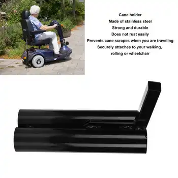 Держатель для костылей и трости, Двухтрубная трость из нержавеющей стали, аксессуар для пешеходов, инвалидные коляски для пожилых людей