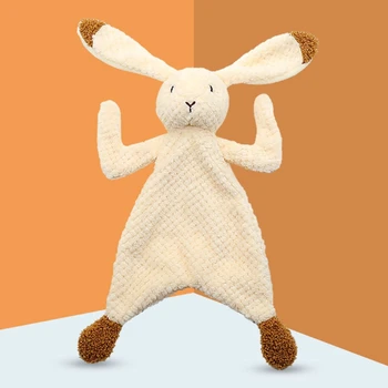 Детское защитное одеяло, Успокаивающее полотенце, Мягкое плюшевое животное-кролик для куклы, нагрудник для прорезывания зубов, Комфортная игрушка для сна младенцев.