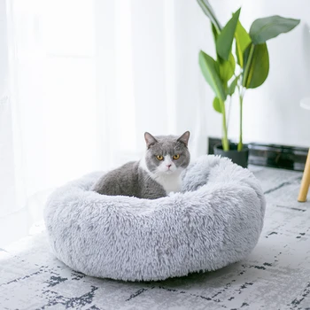 Длинная плюшевая супер мягкая кровать для домашних собак и кошек, плюшевая полноразмерная моющаяся кровать, Зимняя теплая корзина для дивана для большой собаки среднего размера