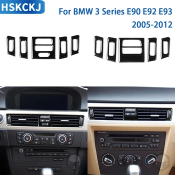 Для BMW 3 серии E90 E92 E93 2005-2012 Аксессуары Наклейка на отделку салона кондиционера из глянцевого черного пластика