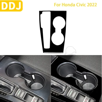 Для Honda Civic 2022 Аксессуары Пластиковая наклейка для отделки панели передач автомобиля черного цвета