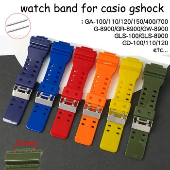 Для часов Casio g-shock Ремешок из Мягкого ТПУ 16 мм для часов Casio g-shock DW5600 9050 6900 G8900 G5600 GA150 200 Резиновый Браслет