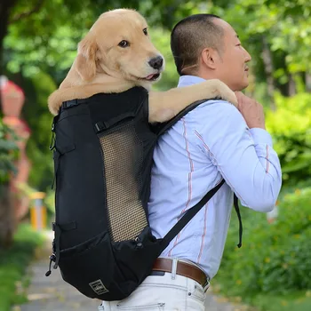 Дышащая сумка-переноска для крупных собак Рюкзак Золотистого ретривера Бульдога Регулируемые Дорожные сумки для больших собак Товары для домашних животных