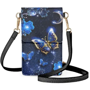 Женская сумка с блестящей бабочкой, диагональное украшение, Универсальные сумки через плечо, сумка для отдыха, развлечений, мобильных телефонов, Антифрикционная