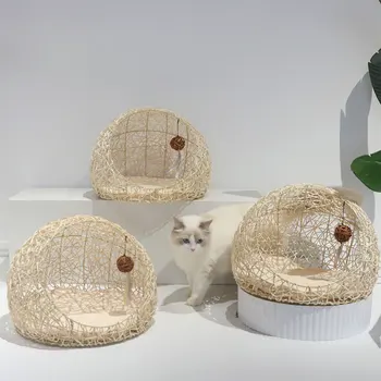 Кошачье гнездо Four Seasons, Универсальная кровать для кошек, игрушки для домашних животных, съемные и моющиеся