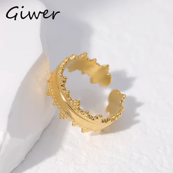Креативное кольцо Giwer из нержавеющей стали для мужчин и женщин Индивидуальное Регулируемое Кольцо на палец Нерегулярные Модные Украшения для вечеринок и аксессуары