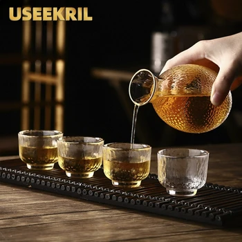 Креативный набор стаканов для саке Рюмки в японском стиле Прозрачные Чайные чашки Аксессуары для вина Профессиональный набор рюмок для саке