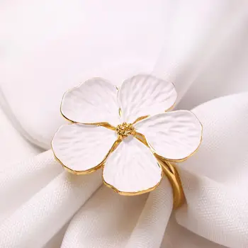 Крепление Простые в использовании кольца для салфеток в цветочек, держатель для носовых платков для отеля