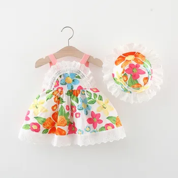 Кружевное платье без рукавов с цветочным принтом для маленьких девочек, платья принцессы для танцевальной вечеринки, одежда, платье с кроликом