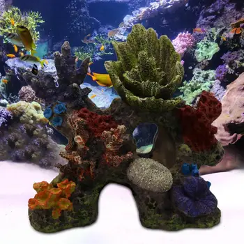Легко моется Изысканный декоративный искусственный ландшафт Аквариум из смолы Имитация коралловых украшений для сада