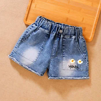 Летняя Джинсовая одежда для маленьких девочек, Шорты, брюки, Джинсовая одежда, Повседневные короткие брюки для девочек, детские плавки