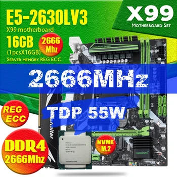 Материнская плата HUANANZH X99 DDR4 DIMM D4 в комплекте с процессором Xeon E5 2630L V3 LGA2011-3 1 * 16 ГБ = 16 ГБ оперативной памяти PC4 2666 МГц DDR4 Memory REG ECC