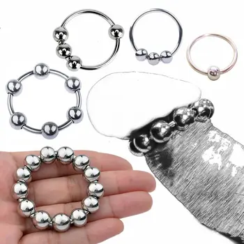 Металлическое кольцо для пениса 6 размеров, секс-игрушки для мужчин, Задерживающие эякуляцию, Кольцо для члена из нержавеющей стали, Стимулятор головки, увеличивающий оргазм при сексе