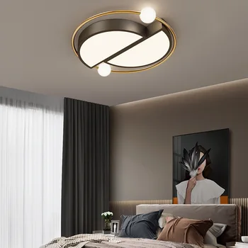 Минималистичная индивидуальность, золотисто-черная светодиодная люстра, Постмодернистская геометрическая гостиная, спальня, столовая лампа
