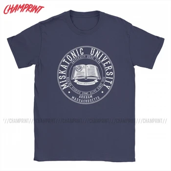 Мужская футболка Книжный клуб Мискатоникского университета, потрясающие хлопковые футболки с коротким рукавом, футболка Cthulhu Lovecraft, одежда с круглым вырезом для взрослых