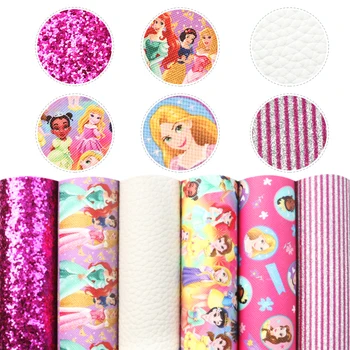 Набор из искусственной кожи Disney Princess 20*33 см, ткань для бантов, поделки, серьги ручной работы, кошелек, сумка, Серьги