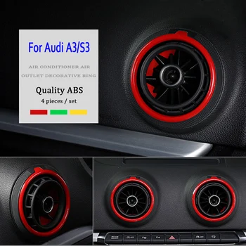 Накладка На Выходное Кольцо Автомобильного Кондиционера Для Audi A3 S3 8V Cabriolet Sline Sport Styling Креативное Украшение Автомобильных Аксессуаров