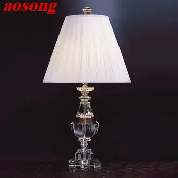 Настольная лампа AOSONG Nordic Crystal LED Modern Vintage Creative Desk Decor Light для дома, Гостиной, спальни