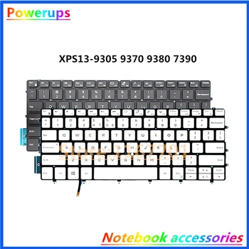 Новая оригинальная клавиатура с подсветкой для ноутбука Dell XPS13 в США-9305 9370 9380 7390 P82G 0FXCRT 0FVW9W 06DVMV Белый/черный