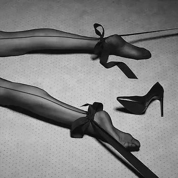 Ночные ультратонкие чулки Сексуальное искушение, женские прозрачные чулки в стиле ретро с плоской стороной колена и бедра