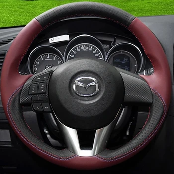 Оплетка Крышки Рулевого Колеса Автомобиля Для Mazda 3 CX-3 Mazda CX-5 CX5 Atenza 2014-2016 Индивидуальная Обертка Рулевого Управления Автомобильные Аксессуары