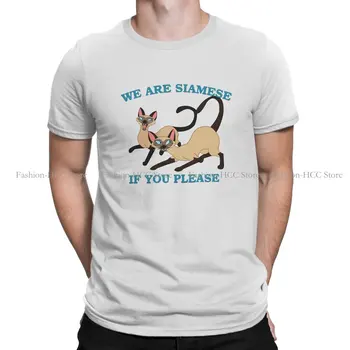 Пожалуйста, футболка с круглым воротником, базовая футболка с сиамским котом, мужские топы нового дизайна