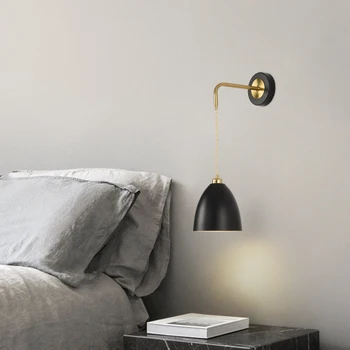 Прикроватный настенный светильник в скандинавском минималистичном стиле, современная Подвесная линия для спальни, Креативный фон для гостиной, Настенные светильники для коридора