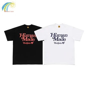 Простые белые черные мужские футболки с коротким рукавом, изготовленные вручную, высококачественные футболки с буквенным принтом и логотипом