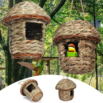 Птичий домик Прочный с ремешком, который нелегко деформируется Подвесной гамак Гнездо Колибри Принадлежности для птиц