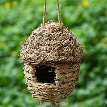 Птичье гнездо Подвесное гнездо для попугая, Птичья клетка, Подвесная кровать, Маленькая игрушка в виде птичьей клетки, Уличное спальное гнездо для волнистых попугайчиков Cockatiel