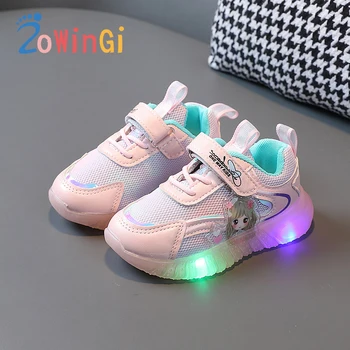 Размер 21-30, светящиеся кроссовки для девочек, спортивная обувь, кроссовки со светодиодной подсветкой для девочек, Детская обувь для малышей на легкой подошве, светящаяся, светящаяся