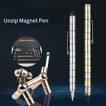 Разнообразная магнитная ручка Многофункциональная декомпрессионная ручка с сильным магнитным всасыванием, которую можно свободно разбирать и собирать Канцелярские принадлежности