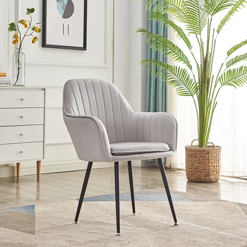 Роскошное обеденное кресло Nordic, Эргономичное кресло, Бархатное кресло для отдыха, спинка для макияжа, мебель Cocina WZ